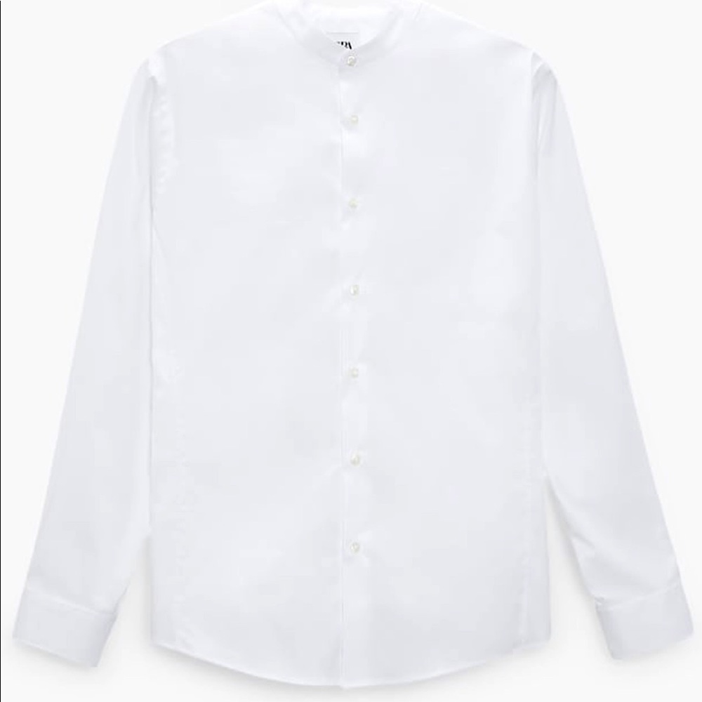 ZARA Man Medium Banded Collar/Siamese collar Shirt